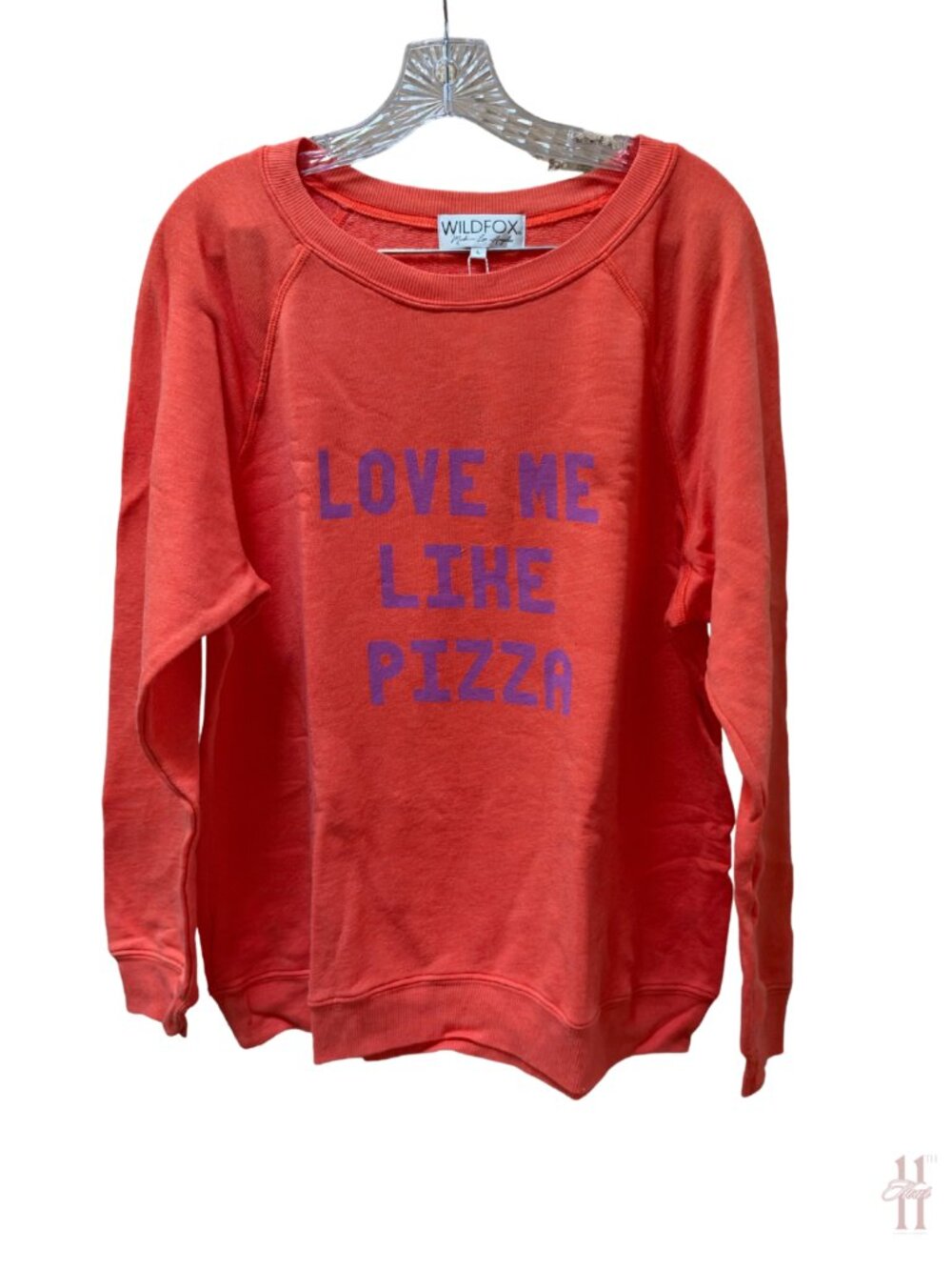 NEW Wildfox Love Me Like Pizza Orange Sweatshirt - Misses Large